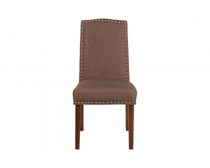 BLNK™ HERCULES Hampton Hill Series Parsons Chair with Silver Accent Nail Trim - Brown