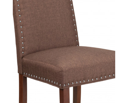 BLNK™ HERCULES Hampton Hill Series Parsons Chair with Silver Accent Nail Trim - Brown