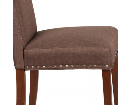 BLNK™ HERCULES Hampton Hill Series Parsons Chair with Silver Accent Nail Trim - Brown