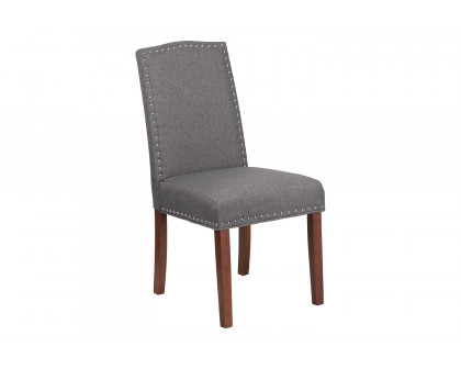 BLNK™ HERCULES Hampton Hill Series Parsons Chair with Silver Accent Nail Trim - Gray