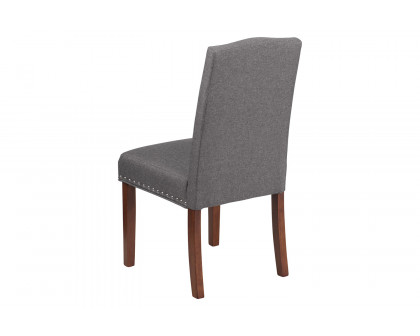 BLNK™ HERCULES Hampton Hill Series Parsons Chair with Silver Accent Nail Trim - Gray