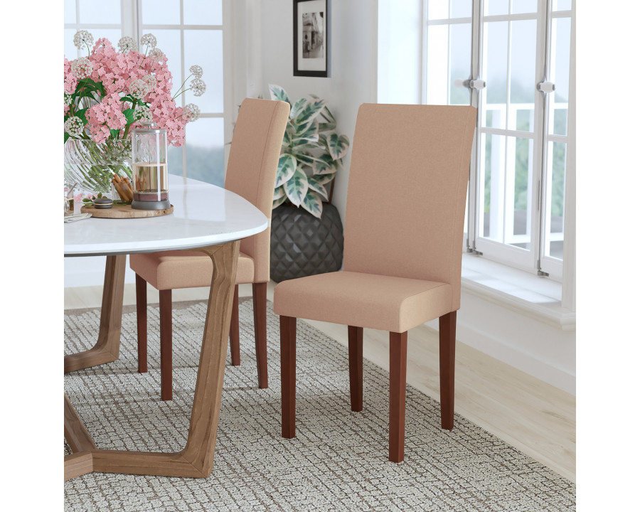 BLNK Greenwich Series Fabric Upholstered Panel Back Mid-Century Parsons Dining Chair - Beige