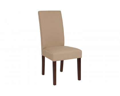 BLNK Greenwich Series Fabric Upholstered Panel Back Mid-Century Parsons Dining Chair - Beige