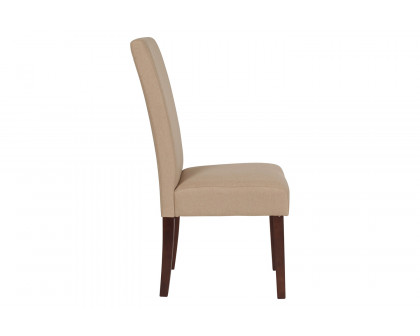 BLNK Greenwich Series Fabric Upholstered Panel Back Mid-Century Parsons Dining Chair - Beige