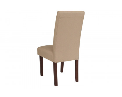 BLNK Greenwich Series Fabric Upholstered Panel Back Mid-Century Parsons Dining Chair - Beige