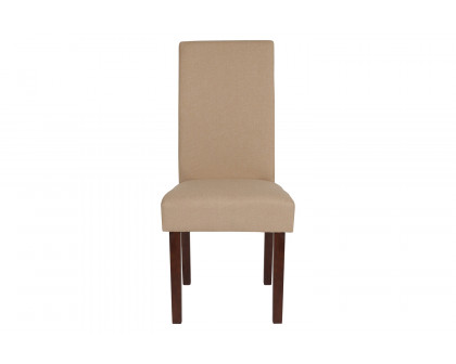 BLNK Greenwich Series Fabric Upholstered Panel Back Mid-Century Parsons Dining Chair - Beige