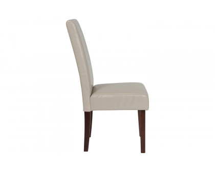 BLNK Greenwich Series LeatherSoft Upholstered Panel Back Mid-Century Parsons Dining Chair - Ivory