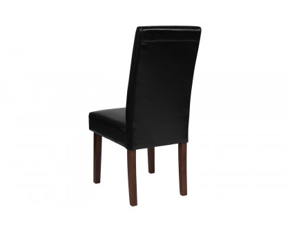 BLNK Greenwich Series LeatherSoft Upholstered Panel Back Mid-Century Parsons Dining Chair - Black