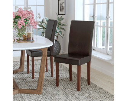 BLNK Greenwich Series LeatherSoft Upholstered Panel Back Mid-Century Parsons Dining Chair