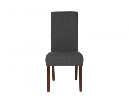 BLNK Greenwich Series Fabric Upholstered Panel Back Mid-Century Parsons Dining Chair - Gray