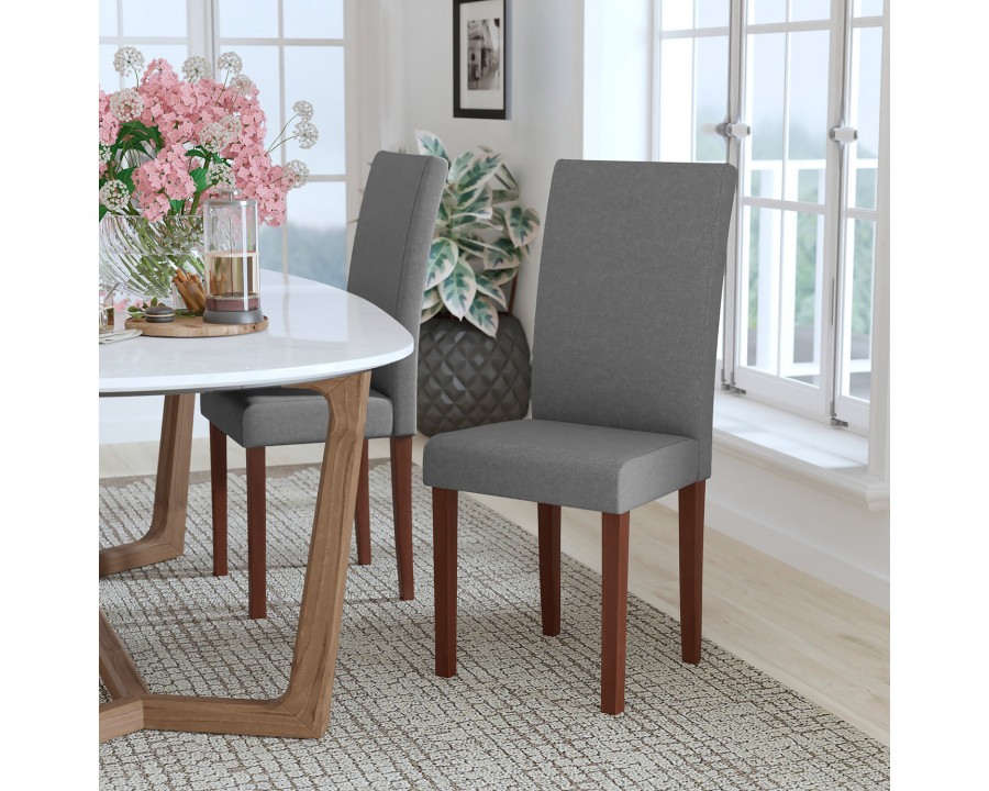 BLNK Greenwich Series Fabric Upholstered Panel Back Mid-Century Parsons Dining Chair - Light Gray