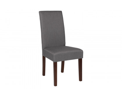 BLNK Greenwich Series Fabric Upholstered Panel Back Mid-Century Parsons Dining Chair - Light Gray