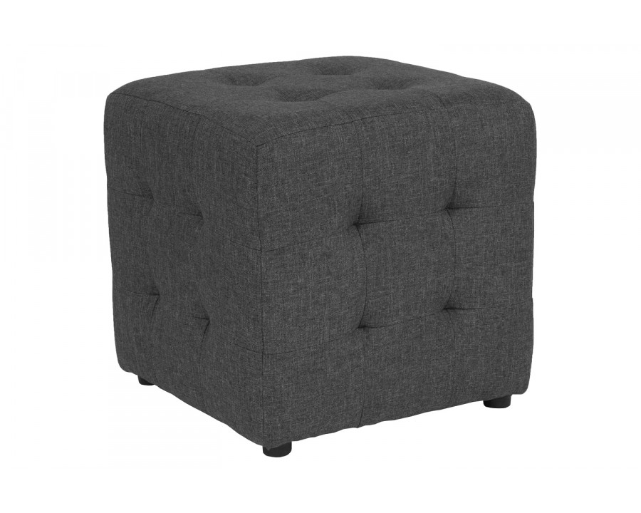 BLNK Avendale Fabric Tufted Upholstered Ottoman Pouf - Dark Gray