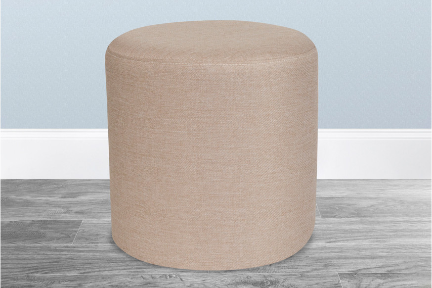 BLNK™ Barrington Round Fabric Upholstered Round Ottoman Pouf - Beige