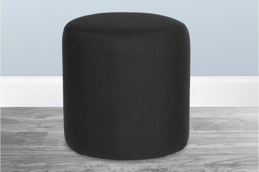 BLNK™ Barrington Round Fabric Upholstered Round Ottoman Pouf - Black