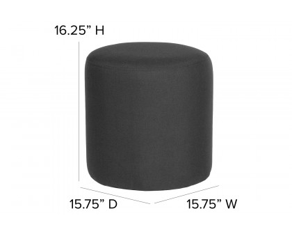 BLNK™ Barrington Round Fabric Upholstered Round Ottoman Pouf - Black