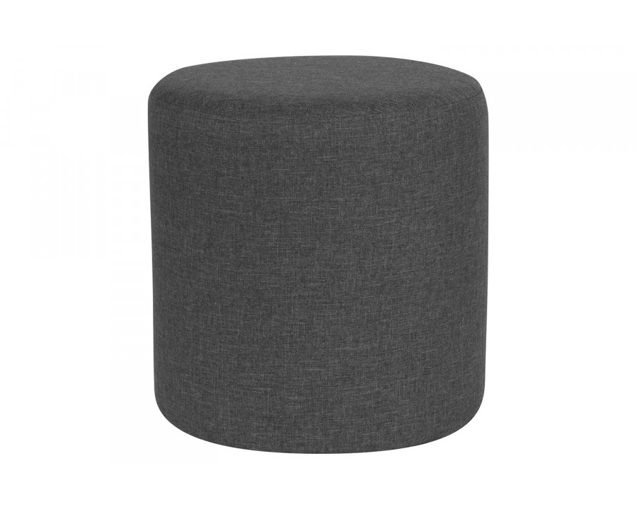 BLNK Barrington Round Fabric Upholstered Round Ottoman Pouf - Dark Gray