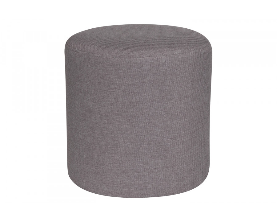 BLNK Barrington Round Fabric Upholstered Round Ottoman Pouf - Light Gray