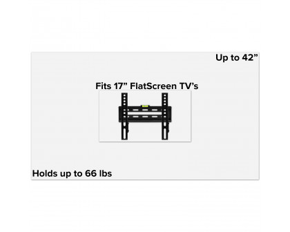 BLNK FLASH MOUNT Fixed TV Wall Mount with Built-In Level - fits TV's 17"- 42"