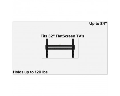 BLNK FLASH MOUNT Fixed TV Wall Mount with Built-In Level - fits TV's 32"- 84"