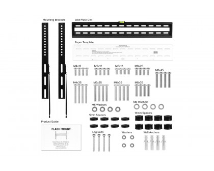 BLNK FLASH MOUNT Fixed TV Wall Mount with Built-In Level - fits TV's 32"- 84"