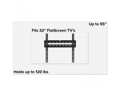 BLNK FLASH MOUNT Tilt TV Wall Mount with Built-In Level - fits TV's 32" - 55"