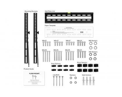 BLNK FLASH MOUNT Tilt TV Wall Mount with Built-In Level - fits TV's 32" - 55"