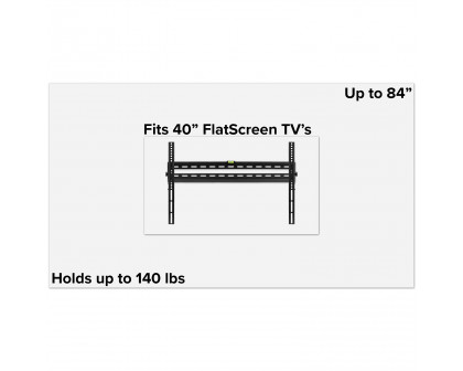 BLNK FLASH MOUNT Tilt TV Wall Mount with Built-In Level - fits TV's 40" - 84"