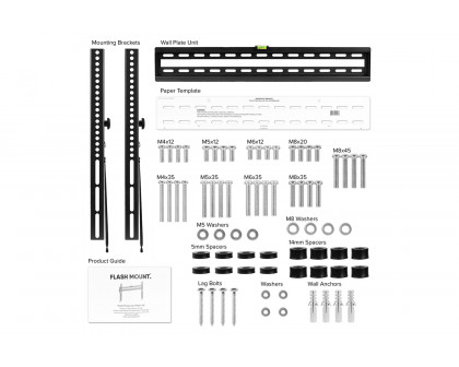 BLNK FLASH MOUNT Tilt TV Wall Mount with Built-In Level - fits TV's 40" - 84"