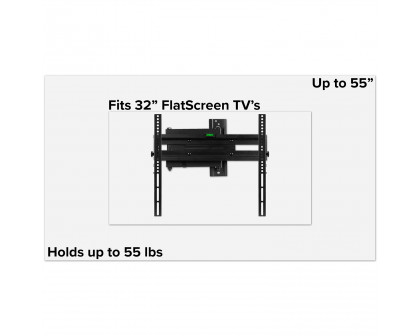 BLNK FLASH MOUNT Full Motion TV Wall Mount with Built-In Level - fits TV's 32" - 55"