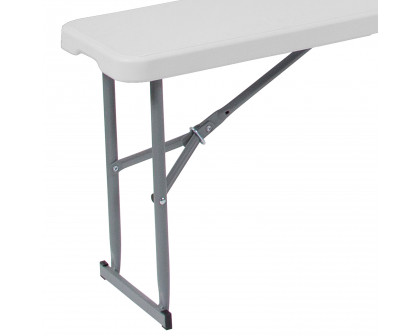 BLNK - Talbott Bi-Fold Granite White Plastic Bench with Carrying Handle