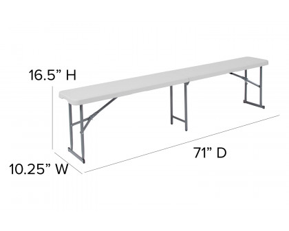 BLNK - Talbott Bi-Fold Granite White Plastic Bench with Carrying Handle