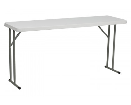 BLNK Granite White Plastic Folding Training Table - 5'L