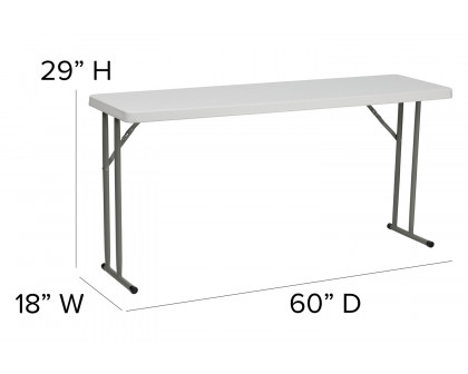 BLNK Granite White Plastic Folding Training Table - 5'L