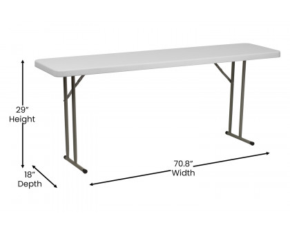 BLNK Granite White Plastic Folding Training Table - 6'L