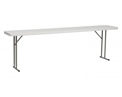 BLNK Granite White Plastic Folding Training Table - 8'L