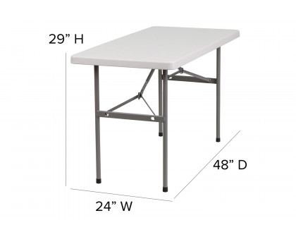 BLNK Granite White Plastic Folding Table - 4'L