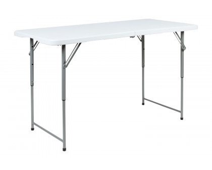 BLNK - Granite White Plastic 3 Height Adjustable Bi-Fold Folding Table