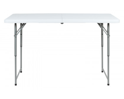 BLNK - Granite White Plastic 3 Height Adjustable Bi-Fold Folding Table