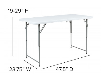 BLNK - Granite White Plastic 3 Height Adjustable Bi-Fold Folding Table