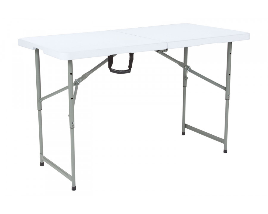 BLNK - Granite White Plastic 2 Height Adjustable Bi-Fold Folding Table