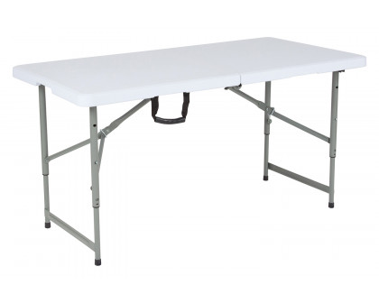 BLNK - Granite White Plastic 2 Height Adjustable Bi-Fold Folding Table