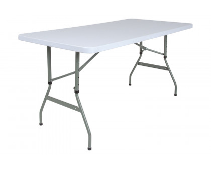 BLNK Granite White Plastic Height Adjustable Folding Table