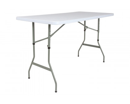 BLNK Granite White Plastic Height Adjustable Folding Table - 4.93'L