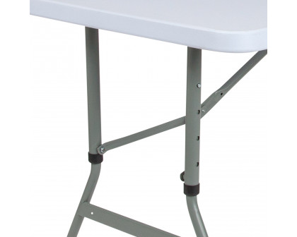 BLNK Granite White Plastic Height Adjustable Folding Table - 4.93'L