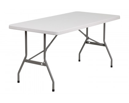 BLNK Granite White Plastic Folding Table - 5'L