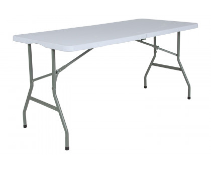 BLNK Granite White Plastic Bi-Fold Folding Table