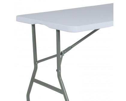 BLNK Granite White Plastic Bi-Fold Folding Table - 4.97'L