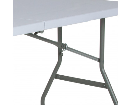 BLNK Granite White Plastic Bi-Fold Folding Table - 4.97'L