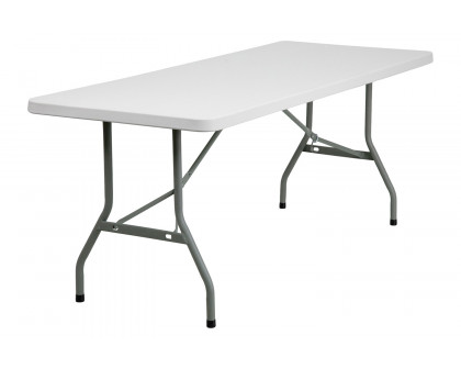 BLNK Granite White Plastic Folding Table - 6'L